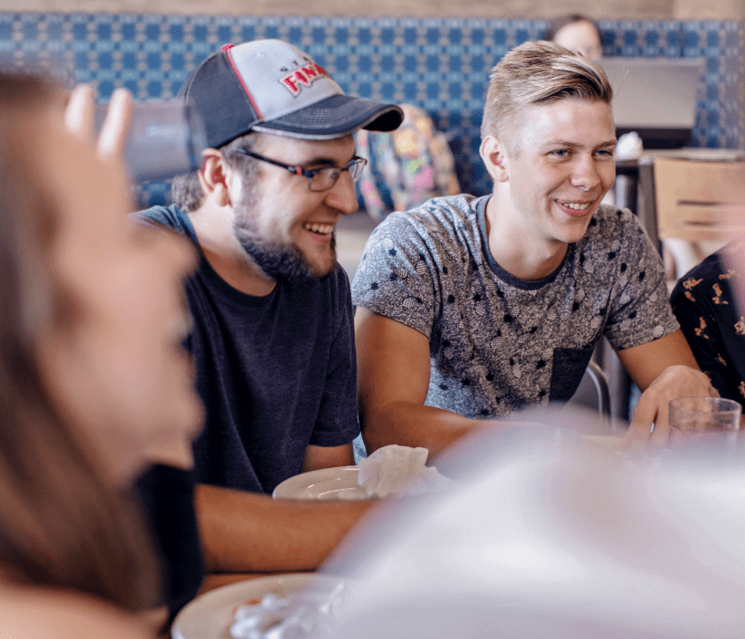 Students-Dining-Smiling