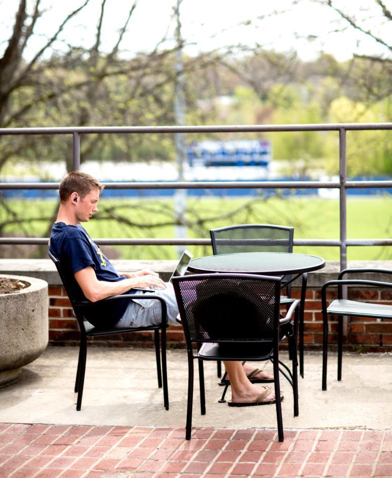 Student-studying-Outside