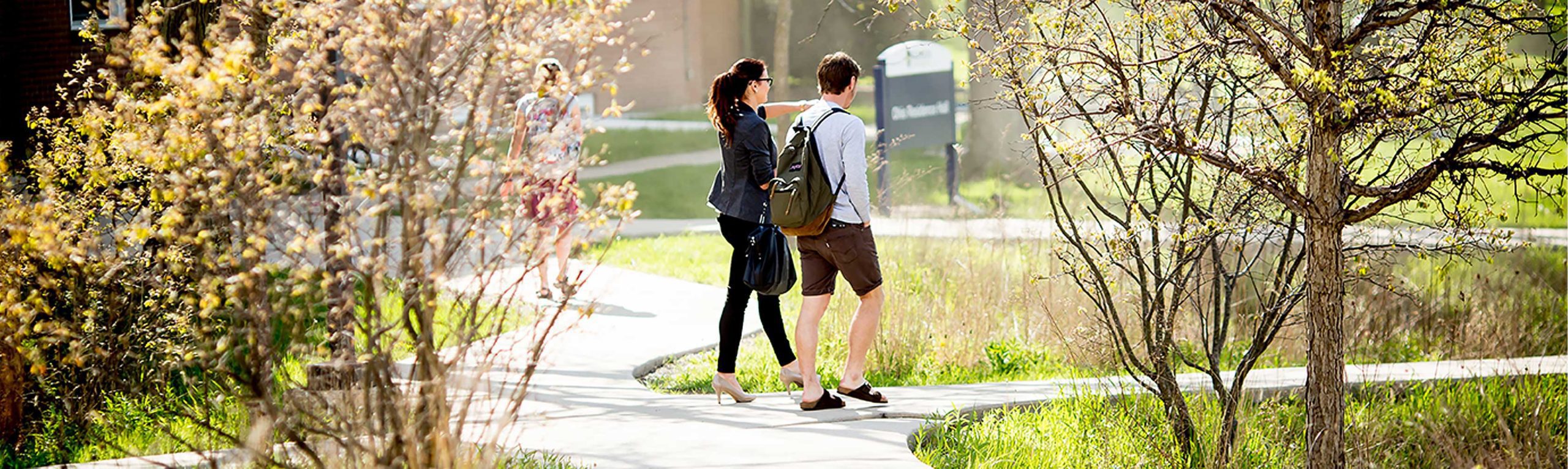 Students walking on campus