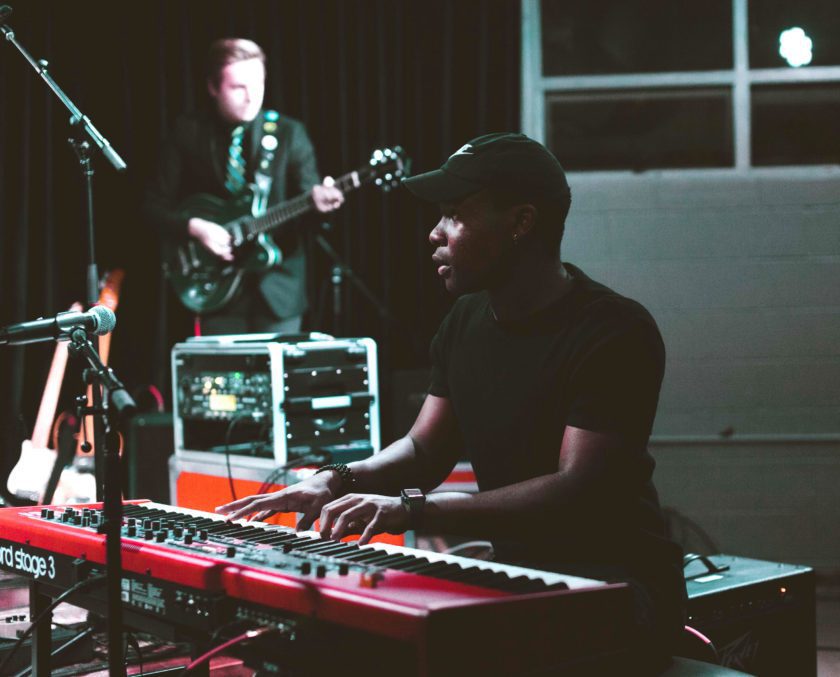 Music Performance student performing on the keyboard