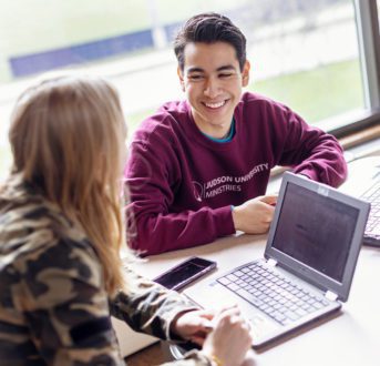 Students studying in Upper Commons