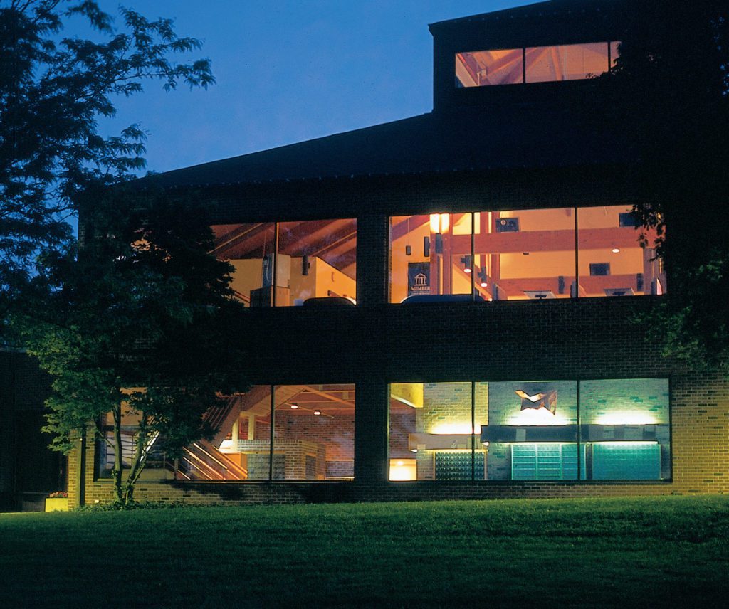 Campus Commons at night