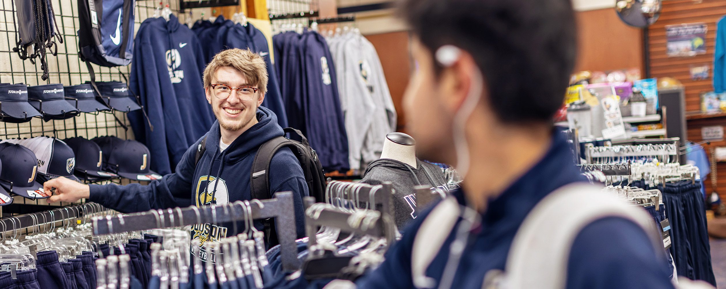 Students shopping in the Spirit Store